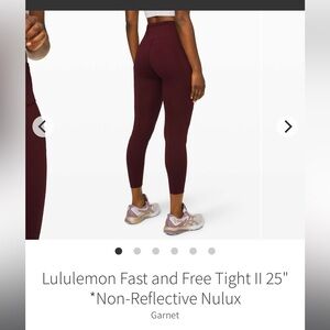 lululemon athletica Garnet Fast and Free Tight II 25"